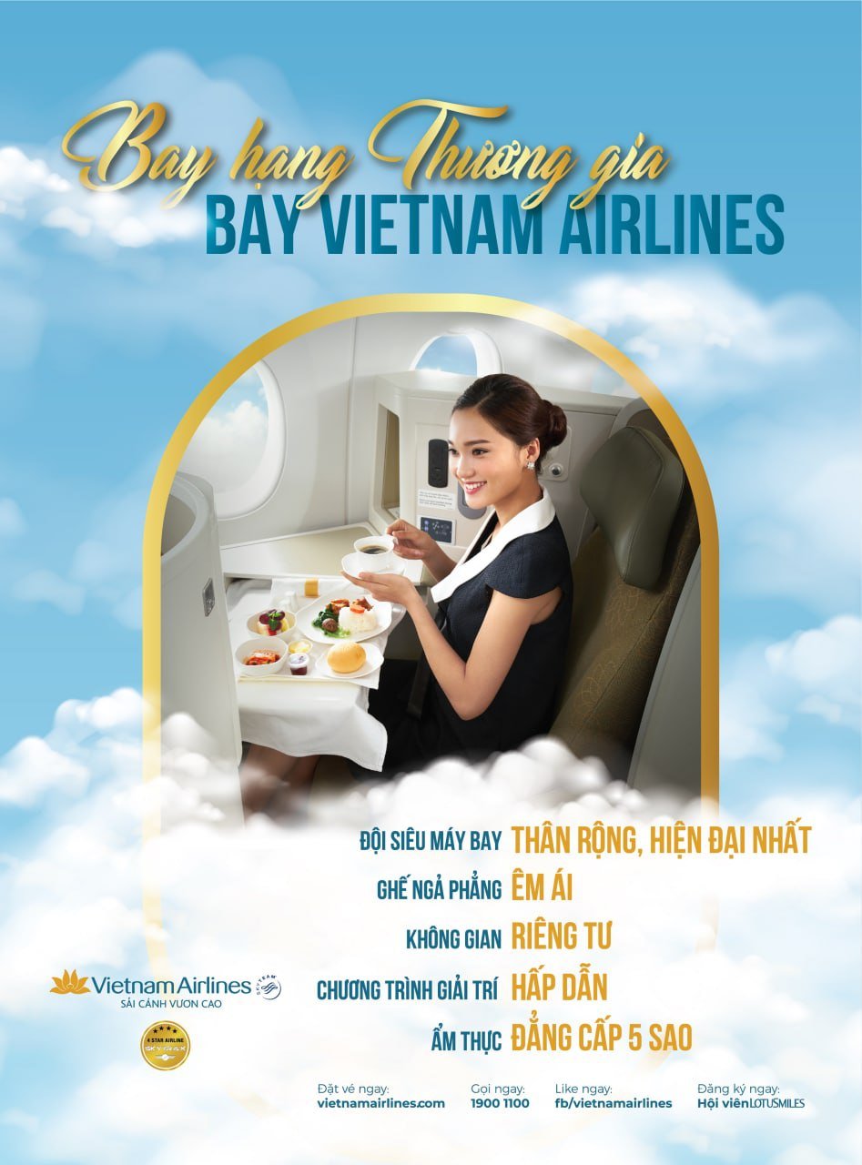 TRẢI NGHIỆM HẠNG THƯƠNG GIA ĐẲNG CẤP CÙNG VIETNAM AIRLINES